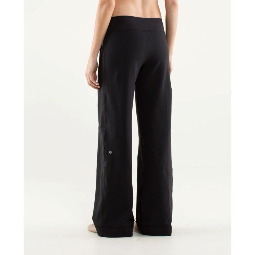 Lululemon Still Grounded Pant Black 31 Inseam Size 10-12 Wide Leg Yoga - EUC